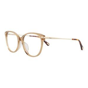 Chloé Womens Cat Eye Brown Gold Transparent Fashion Designer Eyewear